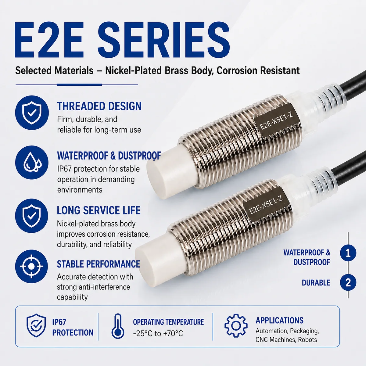 E2E series reference showing visible E2E-X5E1-Z marking, not E2E-X10ME1