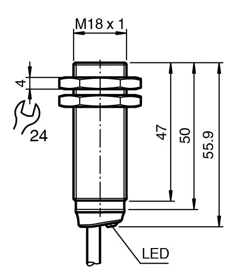 NBB5-18GM50-E2 Dimensions reference